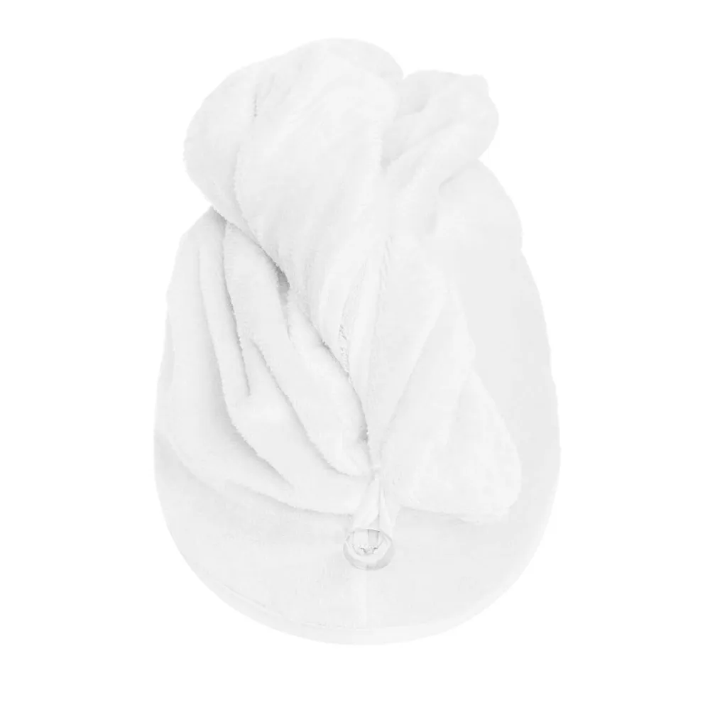 Turban do włosów Velur biały kąpielowy ręcznik welurowy