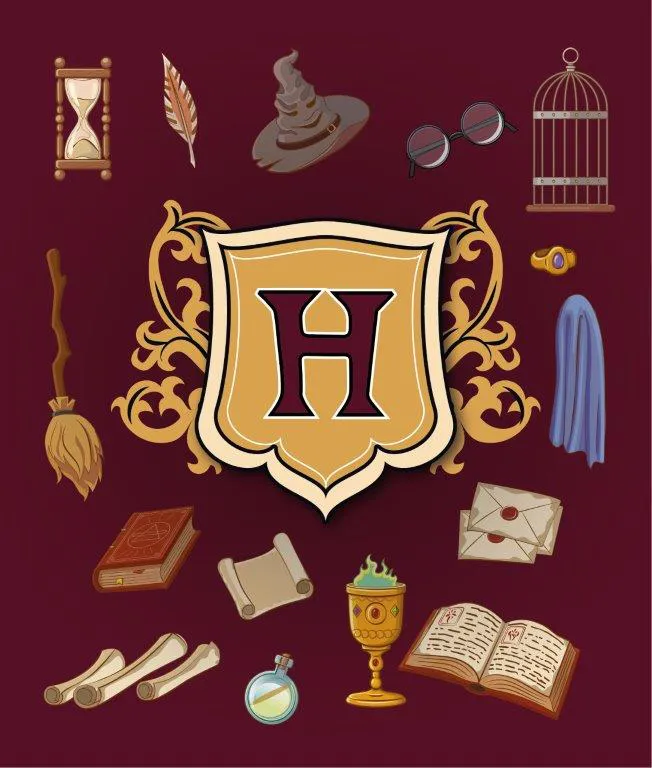 Narzuta młodzieżowa Holland 170x210 K 32 Harry Potter Herb bordowa miodowa dwustronna dekoracyjna na łóżko pikowana 1880