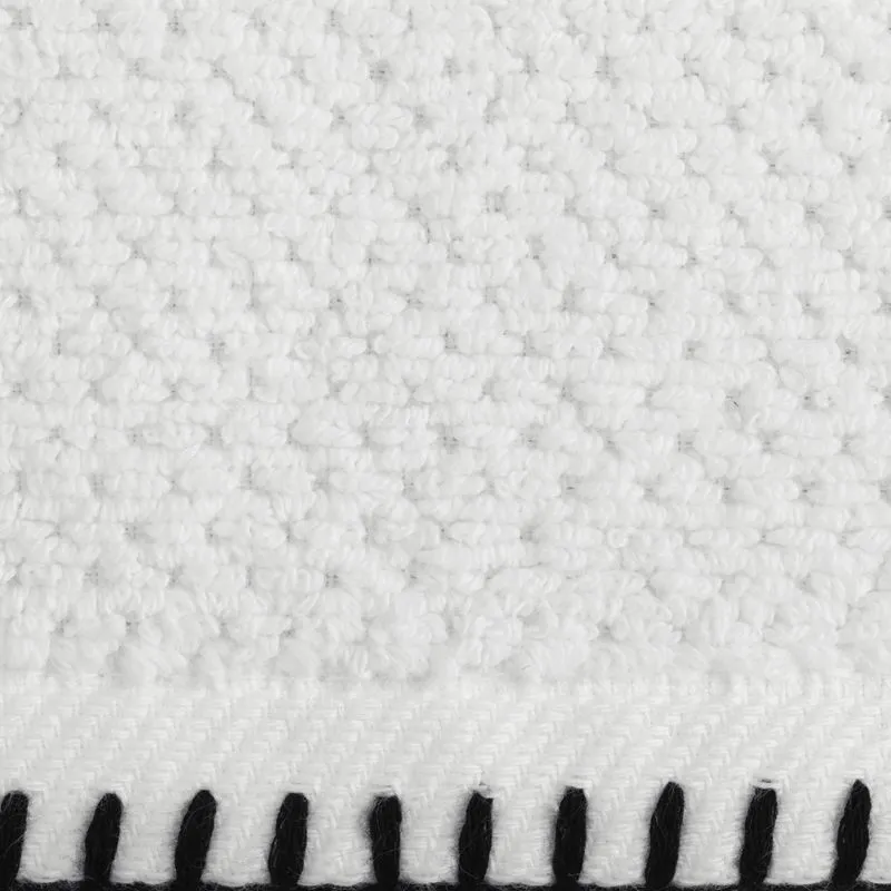 Ręcznik 70x140 Mabel biały kontrastującym obszyciem krawędzi frotte 500 g/m2 Eurofirany