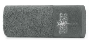 Ręcznik Lori 1 70x140 stalowy ważka 485g/m2 frotte Eurofirany