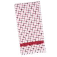 Ręcznik kuchenny 50x70 biały czerwony kratka 4380R frotte bawełniany 285g/m2 Clarysse