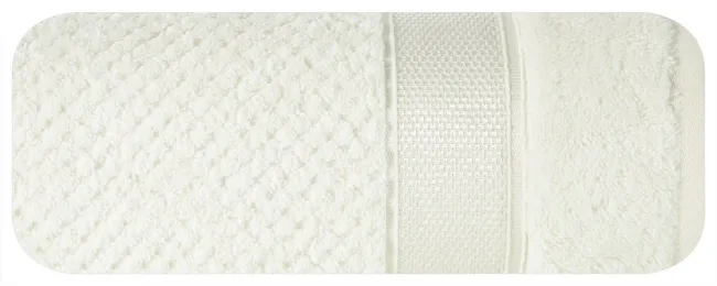 Ręcznik Milan 50x90 kremowy frotte 500m/g2 bawełniany z bordiurą przetykaną błyszczącą nicią Eurofirany