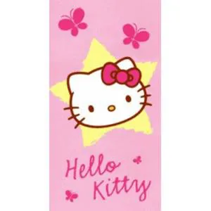 Ręcznik Hello Kitty 76x152 F różowo-żółty 9564