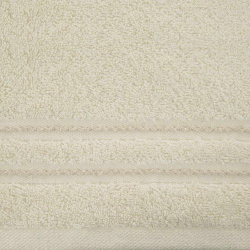 Ręcznik Emina 30x50 kremowy zdobiony  stebnowaną bordiurą 500 g/m2 Eurofirany