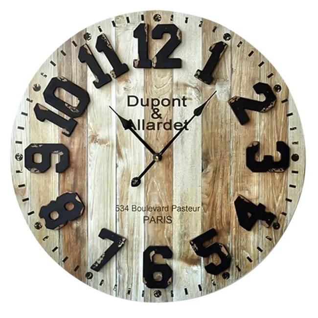 Zegar ścienny 77x77x7 Don 01 Vintage rustykalne klepki podłogowe