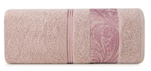 Ręcznik Sylwia 1 50x90 pudrowy różowy     frotte z żakardową bordiurą 500g/m2 Eurofirany