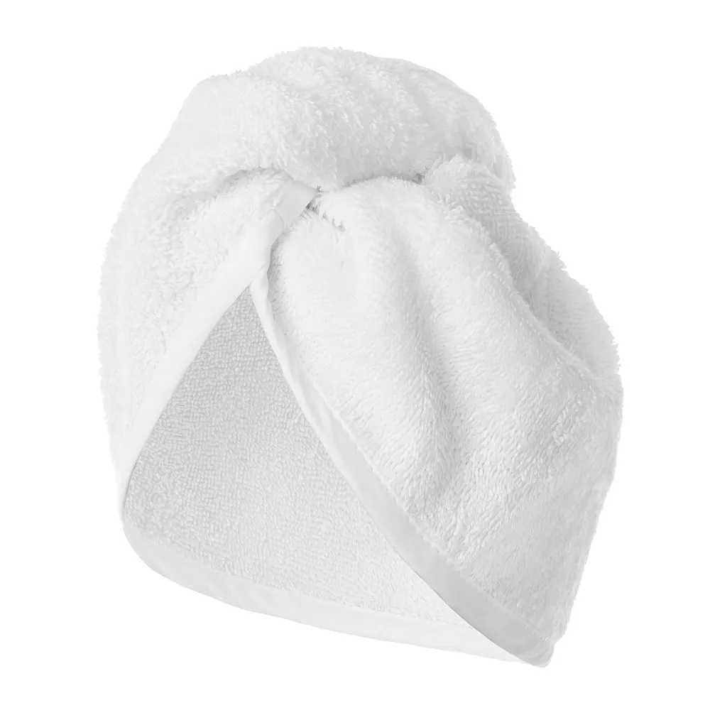 Turban kąpielowy 65x23 biały frotte new  ręcznik do włosów na głowę
