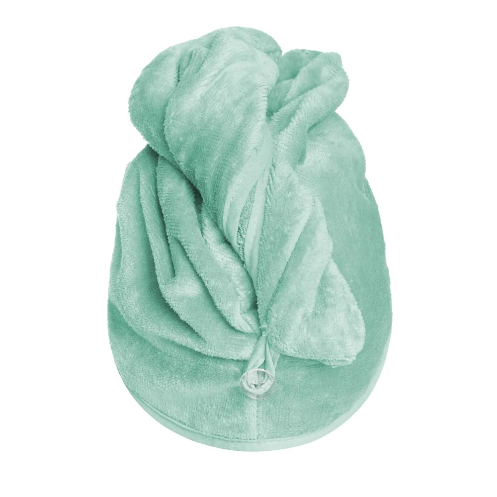Turban do włosów Velur miętowy kąpielowy ręcznik welurowy