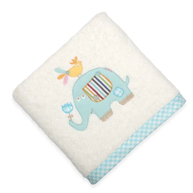Ręcznik dziecięcy 50x90 Baby 2 kremowo turkusowy słonik 450 g/m2 Eurofirany