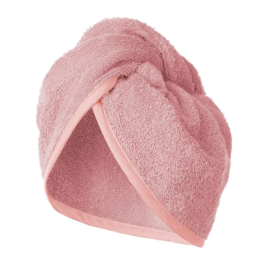 Turban kąpielowy 65x23 pudrowy frotte  new ręcznik do włosów na głowę