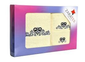 Komplet ręczników w pudełku 3 szt Diadem ekri 30x50 50x90 70x140 400g/m2