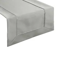 Obrus 40x140 Madele bieżnik srebrny srebrna lamówka w pudełku Eurofirany