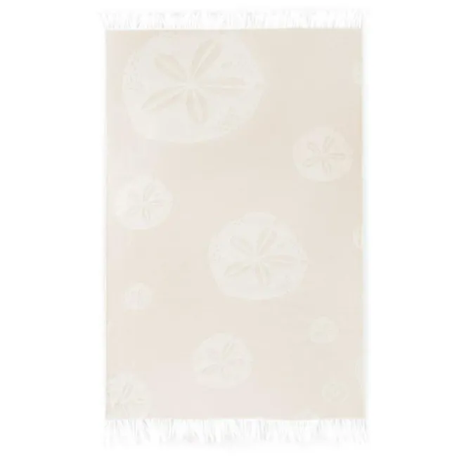 Ręcznik-fouta plażowy 100x160 Flores beżowy kwiaty bawełniany frędzle plaża 2 Zwoltex