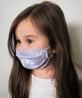 Maseczka ochronna na twarz dla dzieci bawełniana 2 szt. szara chmurki