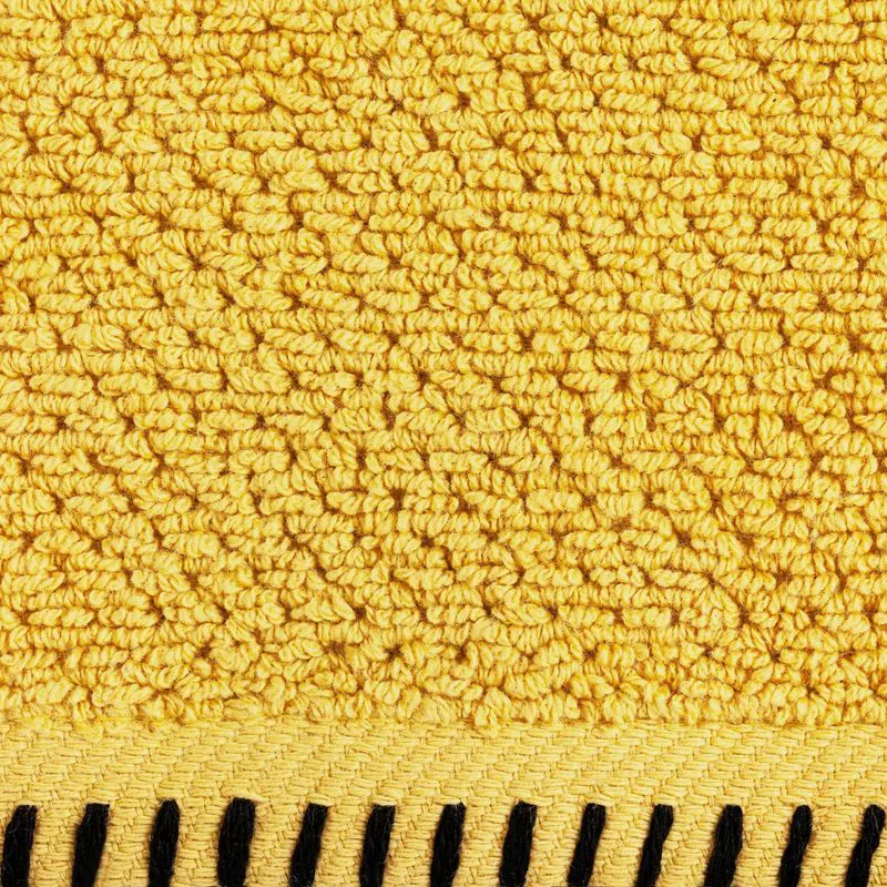 Ręcznik 50x90 Mabel musztardowy kontrastującym obszyciem krawędzi frotte 500 g/m2 Eurofirany