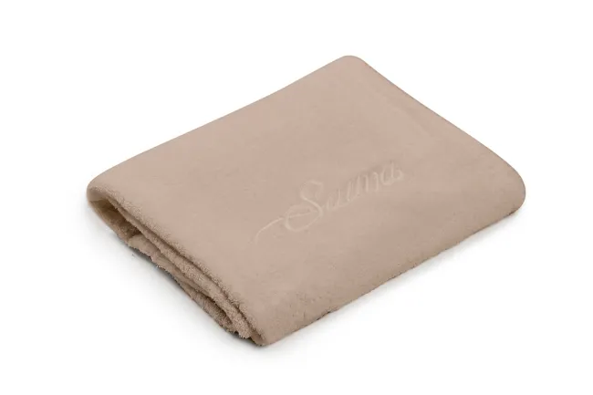 Ręcznik do sauny 80x150 Sauna beżowy 16 haftowany napis 100% bawełna