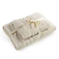 Komplet ręczników 2 szt Loca beżowy upominkowy frotte 480g/m2 Eurofirany