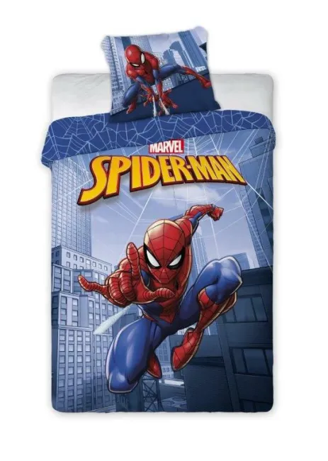 Pościel bawełniana 160x200 Spiderman Człowiek pająk Spider-Man niebieska 6851