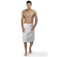 Ręcznik męski do sauny Kilt S/M szary frotte bawełniany