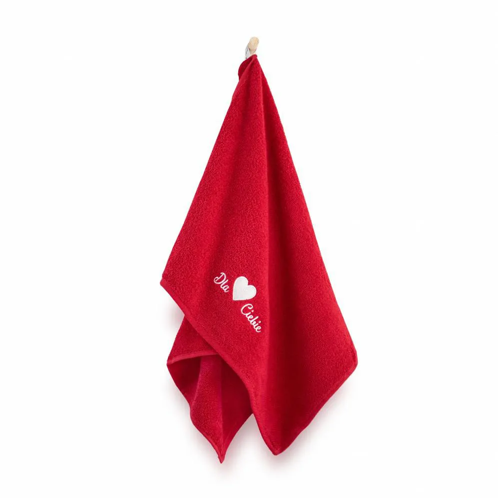 Ręcznik w opakowaniu Dla Ciebie czerwony serduszko 7406/K19 na prezent Zwoltex