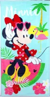 Ręcznik plażowy 70x140 Myszka Mini Minnie Mouse Flaming palmy arbuz turkusowy rajskie wakacje 360g/m2 dziecięcy 3491