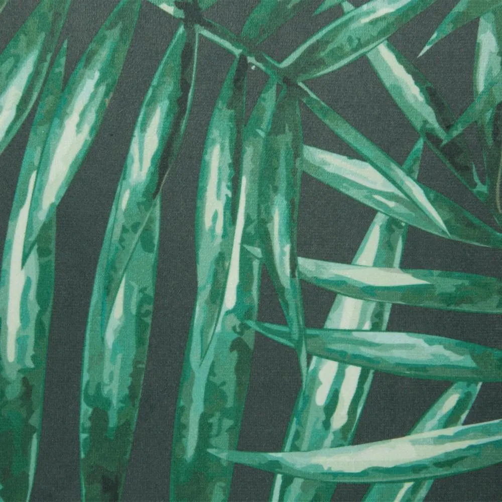 Zasłona gotowa na przelotkach 140x250 Hilary liście palmy grafitowa zielona