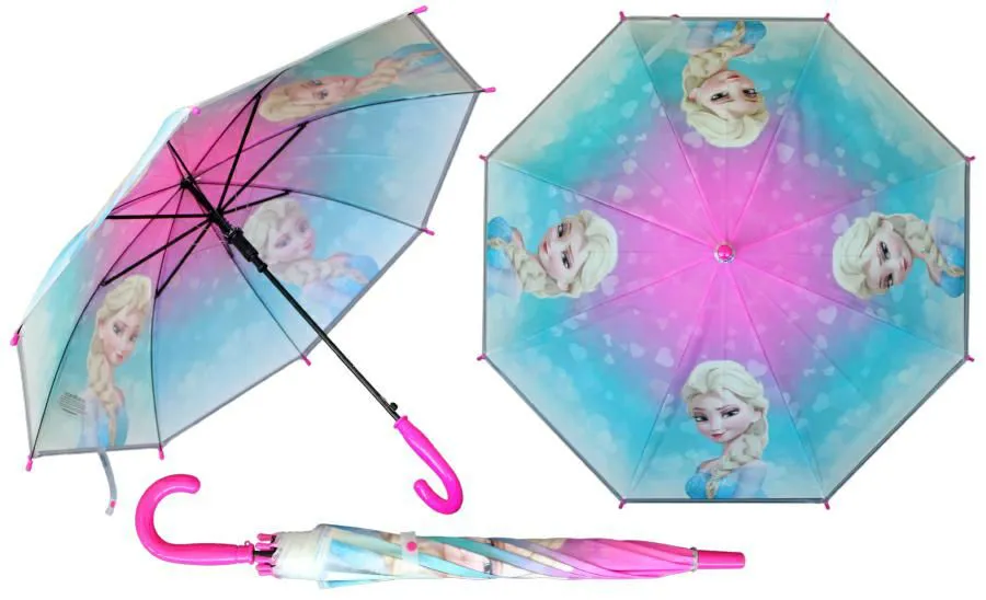 Parasolka dla dzieci Frozen Kraina Lodu Elsa turkusowa różowa 9715 dziewczęca automatyczna