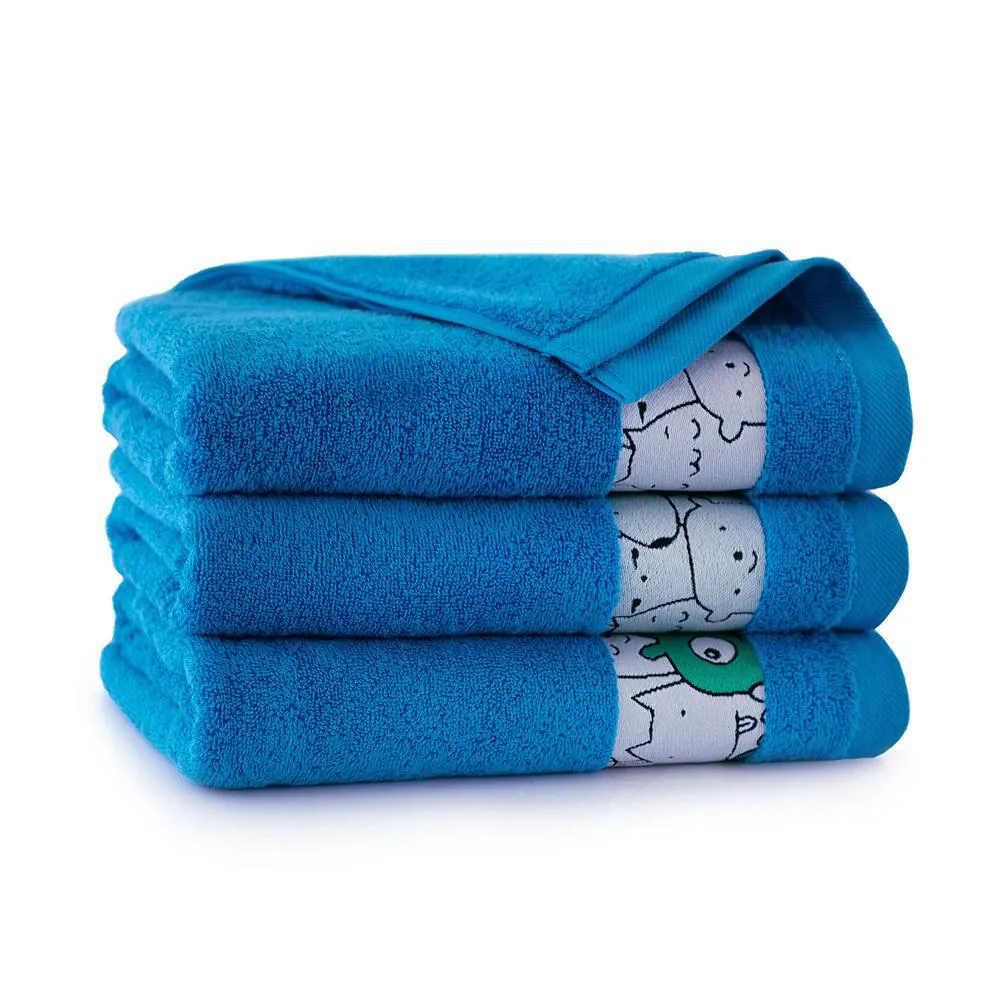 Ręcznik 50x70 Slames zwierzątka Błękit Francuski-5484 turkusowy frotte bawełniany dziecięcy