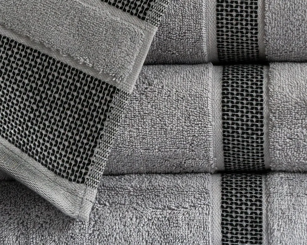Ręcznik 50x90 Carlo szary frotte bawełniany 550g/m2 Detexpol