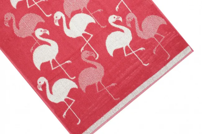 Ręcznik Flamingo 65x130 flamingi różowy 380g/m2 Greno