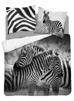 Pościel bawełniana 160x200 3817 A Zebry czarna biała młodzieżowa Zebra Holland Natura 2