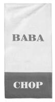 Ręcznik Baba-Chop 80x160 biały szary na prezent gadżet dla pary kąpielowy