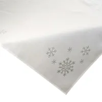 Obrus bieżnik świąteczny 40x180 Judith ekri śnieżynki cekinki Eurofirany