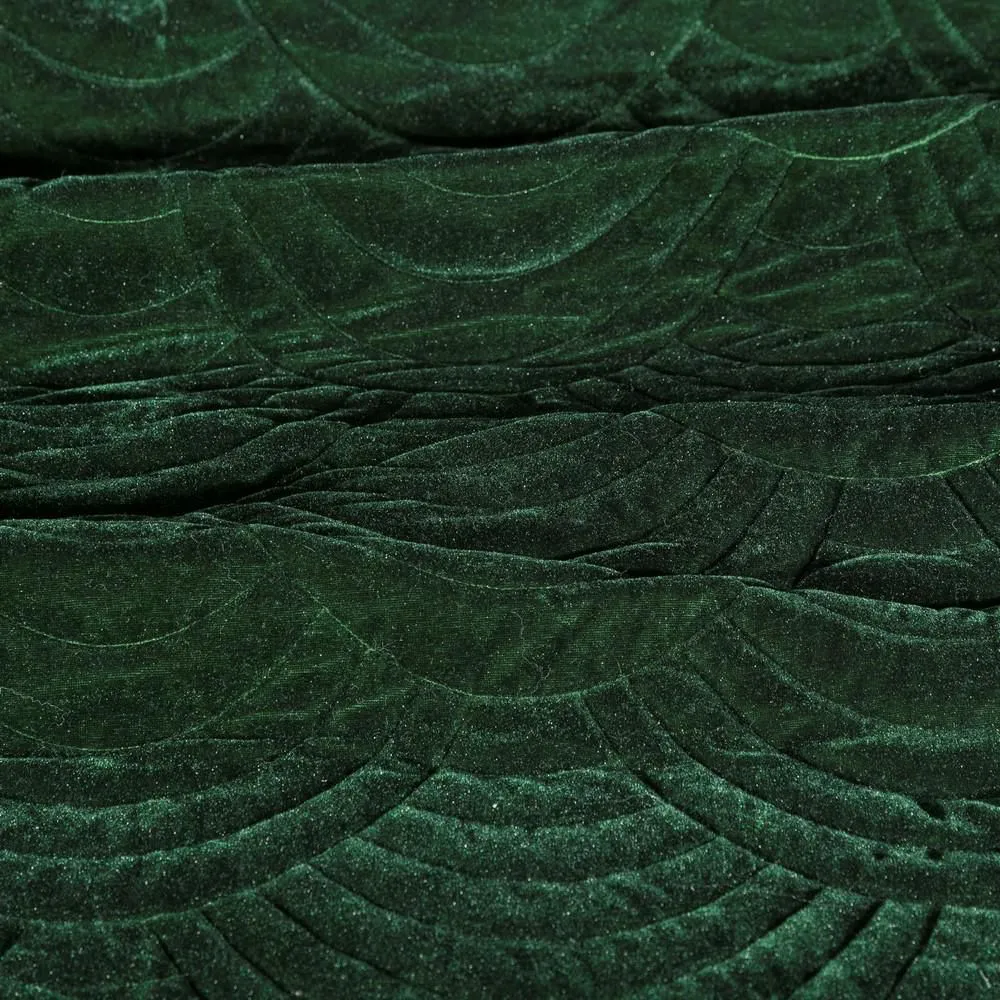 Narzuta dekoracyjna 220x240 Eden ciemna zielona welurowa