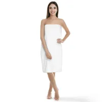 Ręcznik damski do sauny Pareo L/XL biały frotte bawełniany
