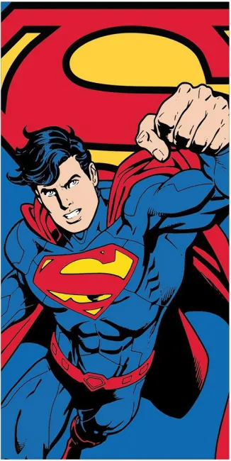 Ręcznik plażowy 70x140 Superman super man supermen niebieski czerwony dziecięcy 0902