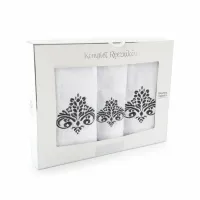 Komplet ręczników 3 szt. Sułtan biały ornament 8462/k11 w pudełku Zwoltex