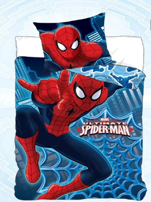 Pościel bawełniana 140x200 Spiderman 1035 Człowiek Pająk poszewka 70x90