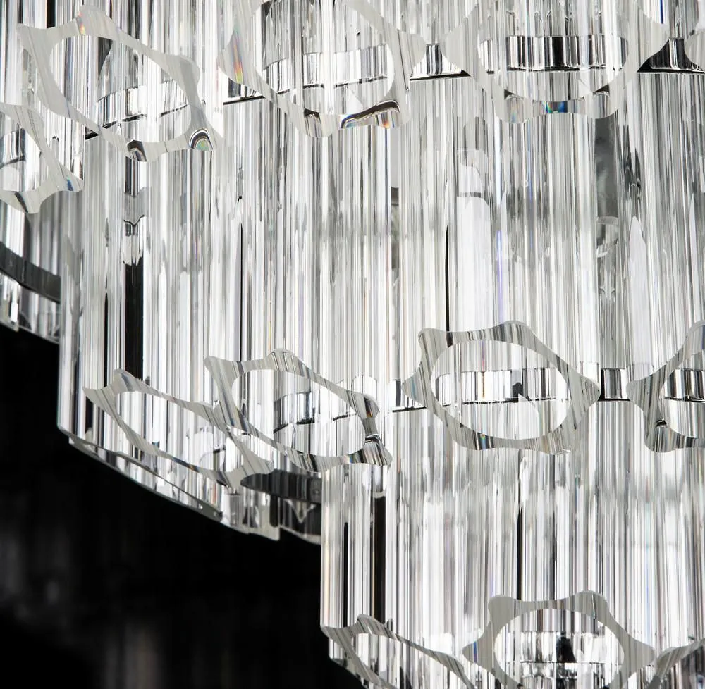 Lampa wisząca sufitowa Dora 42x44 cm dekoracyjna z luźno zwisającymi kryształowymi elementami do salonu sypialni styl nowoczesny klasyczny glamour