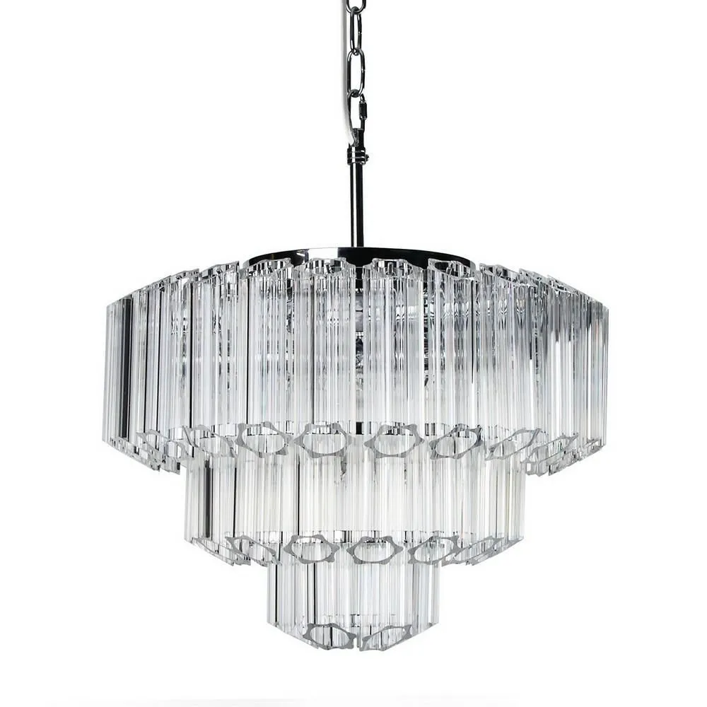 Lampa wisząca sufitowa Dora 42x44 cm dekoracyjna z luźno zwisającymi kryształowymi elementami do salonu sypialni styl nowoczesny klasyczny glamour