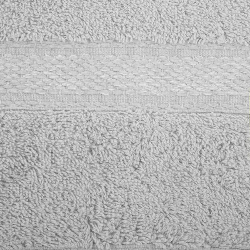 Ręcznik 70x140 Altea srebrny z ozdobną bordiurą z melanżowym pasem frotte 500 g/m2 Eurofirany