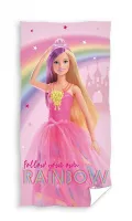 Ręcznik plażowy 70x140 Barbie różowy dziecięcy bawełniany C23