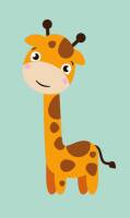Ręczniczek do przedszkola 30x50 Żyrafa Zwierzaki 001 morski 4986 dziecięcy bawełniany