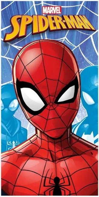 Ręcznik plażowy 70x140 Spiderman człowiek pająk niebieski czerwony bawełniany dziecięcy 0515