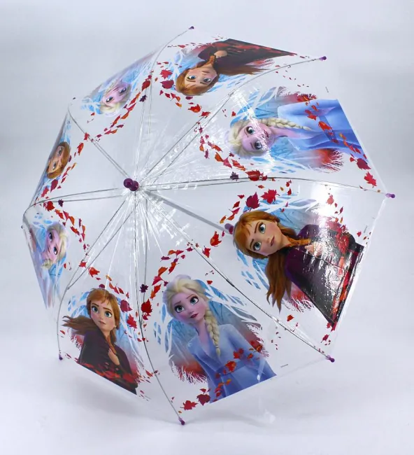 Parasolka dla dzieci Frozen Kraina Lodu 4092 Anna Elsa liście parasol przeźroczysty