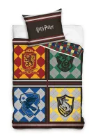 Pościel bawełniana 160x200 Harry Potter   Herb szara kolorowa z jedną poszewką 70x80 C24