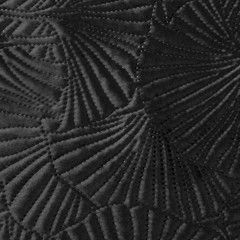 Narzuta dekoracyjna 220x240 Musa 5  czarna liście miłorzębu welwetowa Limited Collection Eurofirany