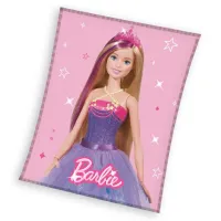 Koc narzuta z mikrofibry 150x200 Barbie lalka różowy 4173 C23