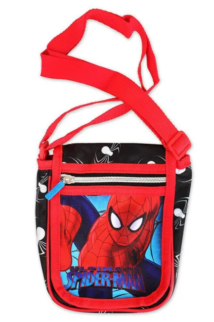 Torebka na jedno ramię Spiderman Człowiek Pająk czarna czerwona saszetka 4948 z regulowanym paskiem listonoszka