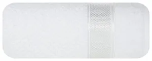 Ręcznik Milan 50x90 biały frotte 500g/m2 bawełniany z bordiurą przetykaną błyszczącą nicią Eurofirany